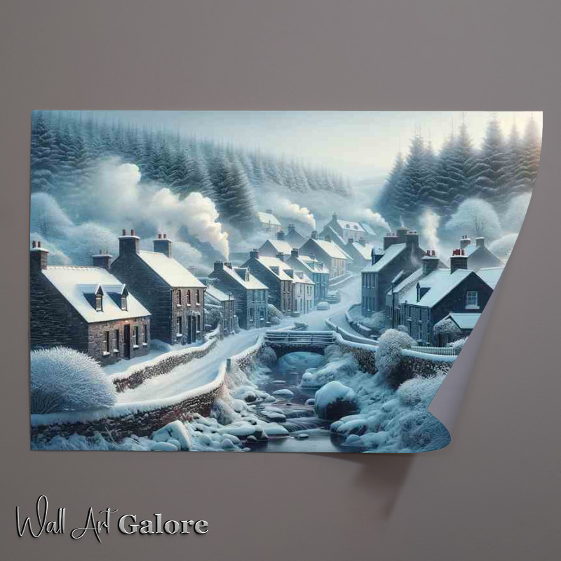 Buy Unframed Poster : (Snowy Serenade A Wintry Scene in a Northern Irish Village)