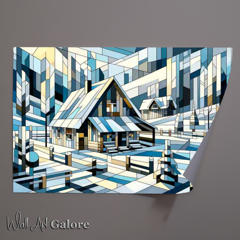 Buy Unframed Poster : (Solitude in Snow A Lonely Cabin)