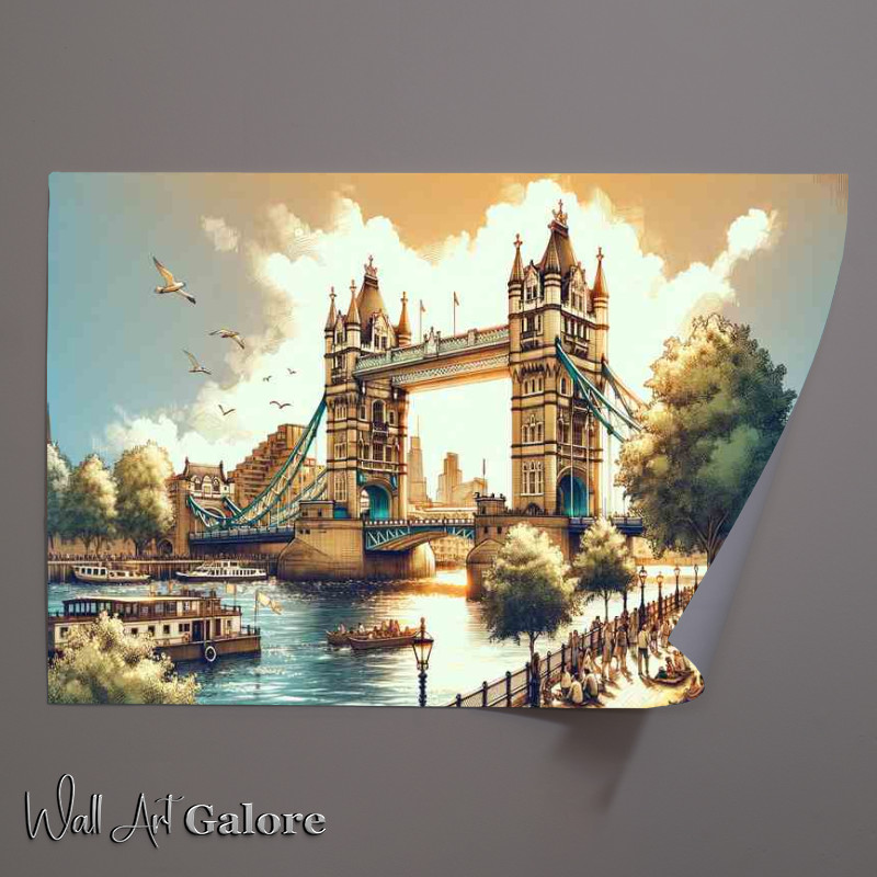 Buy Unframed Poster : (Summer day in London UK The historic Tower Bridge)