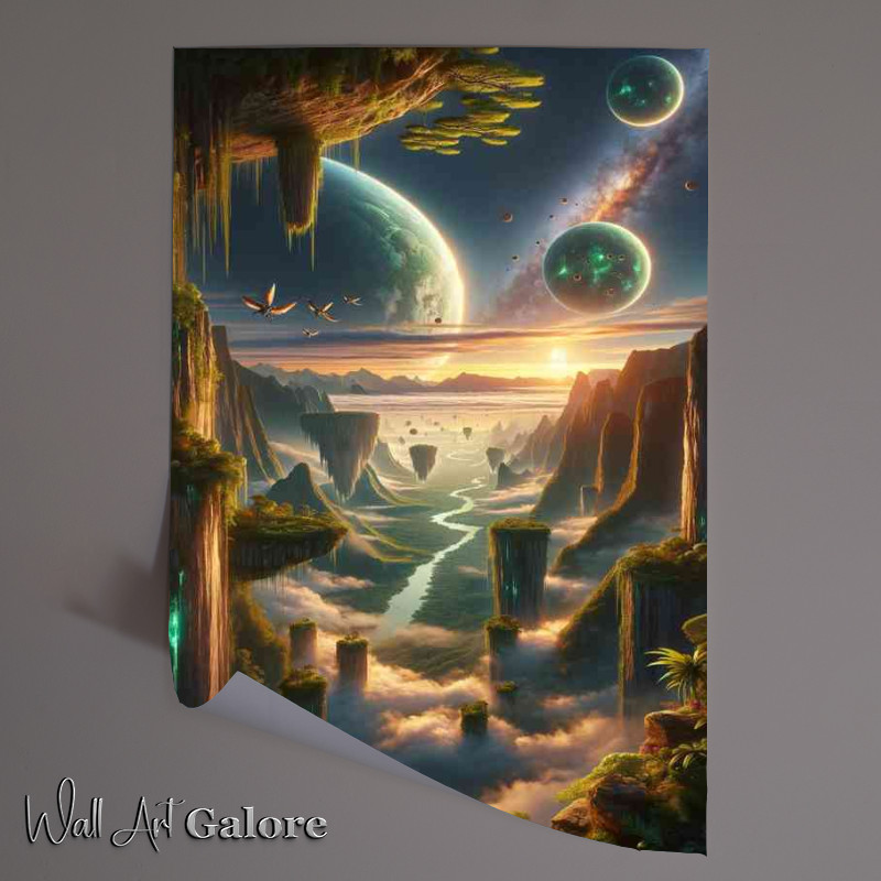 Buy Unframed Poster : (A view from a fantasy planet)