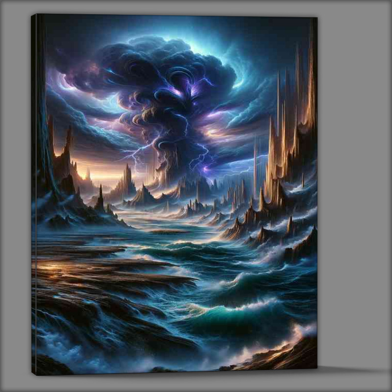 Buy Canvas : (A view from a fantasy planet captures an alien)