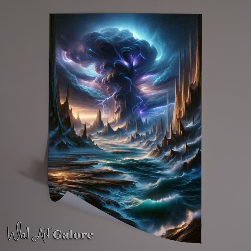 Buy Unframed Poster : (A view from a fantasy planet captures an alien)