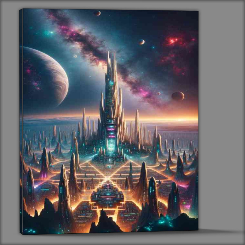 Buy Canvas : (Fantasy planet The scene depicts a tower)