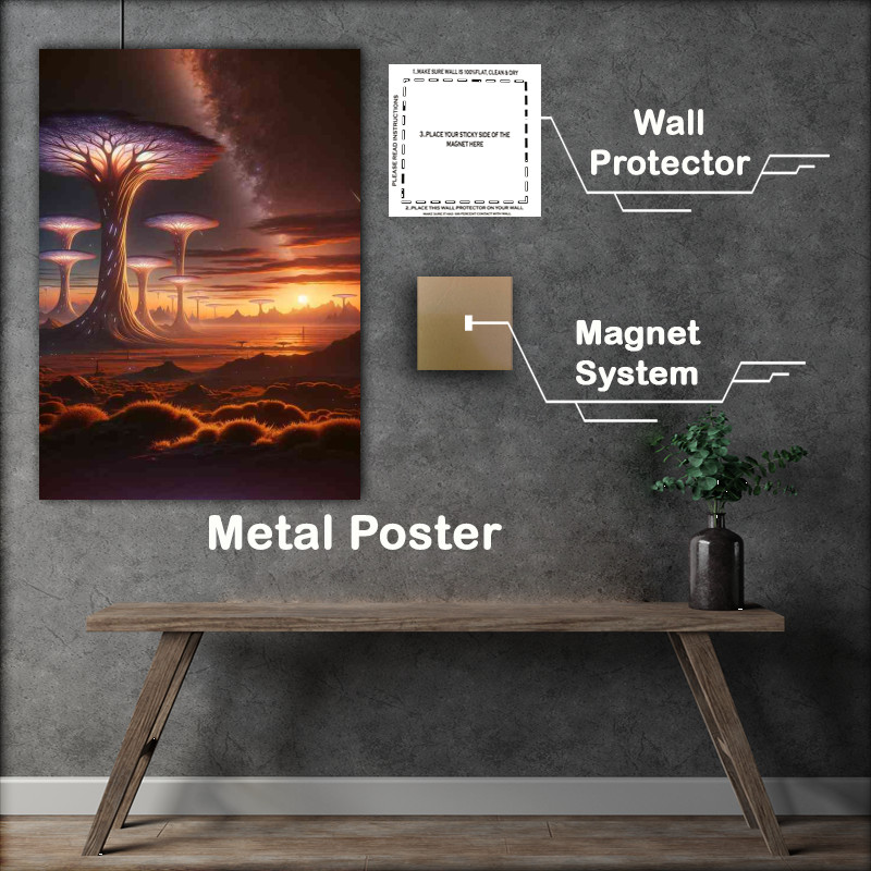 Buy Metal Poster : (Trees fantasy planet vast open landscape)