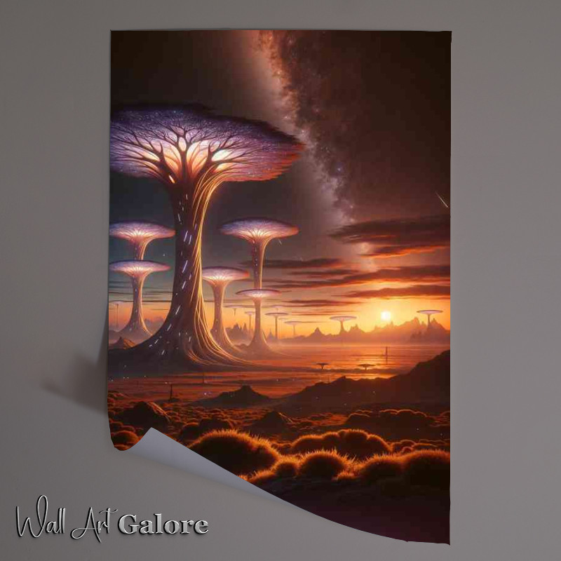 Buy Unframed Poster : (Trees fantasy planet vast open landscape)