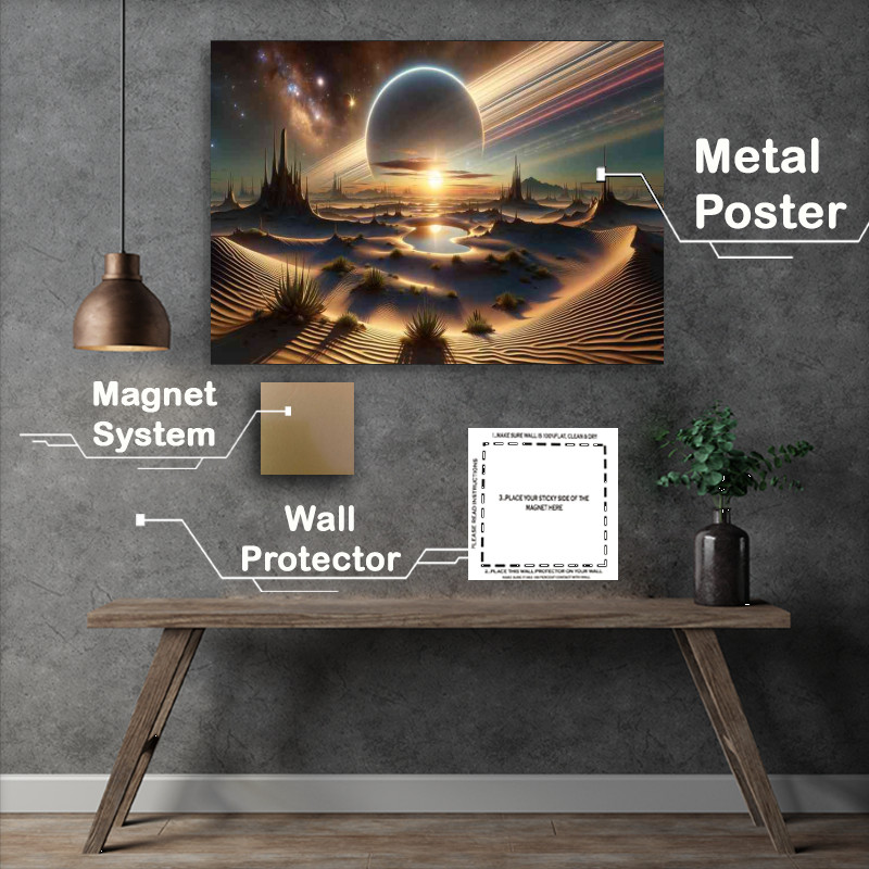Buy Metal Poster : (A fantasy planet The scene captures vast view)