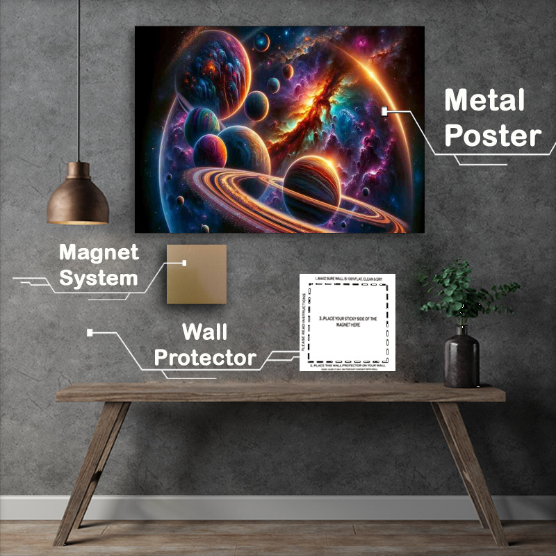 Buy Metal Poster : (A breathtaking fantastical space scene)