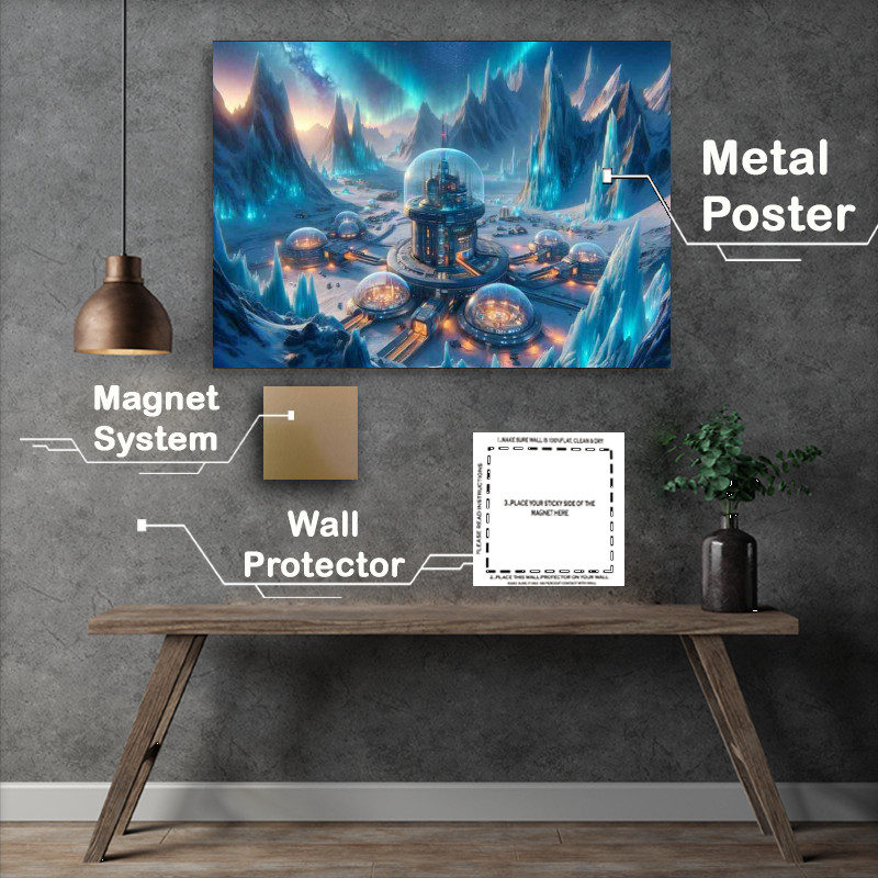 Buy Metal Poster : (A captivating scene captures an alien research centre)