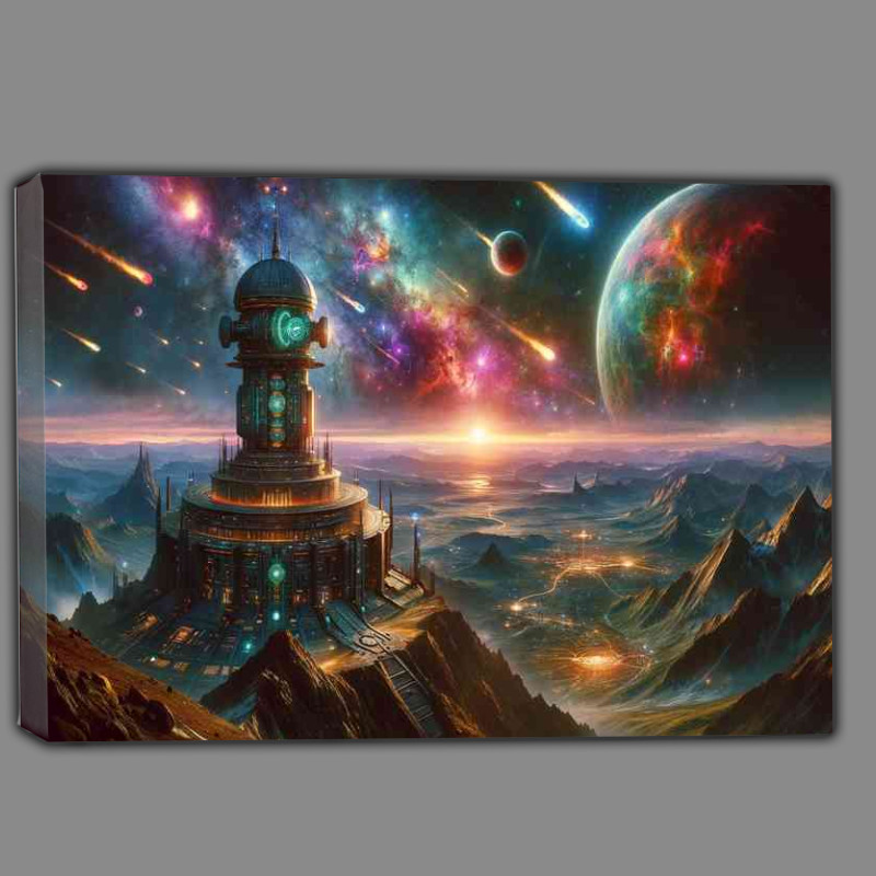 Buy Canvas : (A dramatic view from a fantasy planetwith a ancient alien outpost)