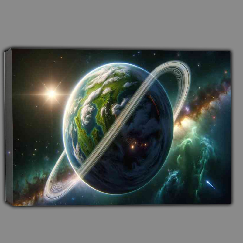 Buy Canvas : (A fantasy planet from space without any spacecraft)