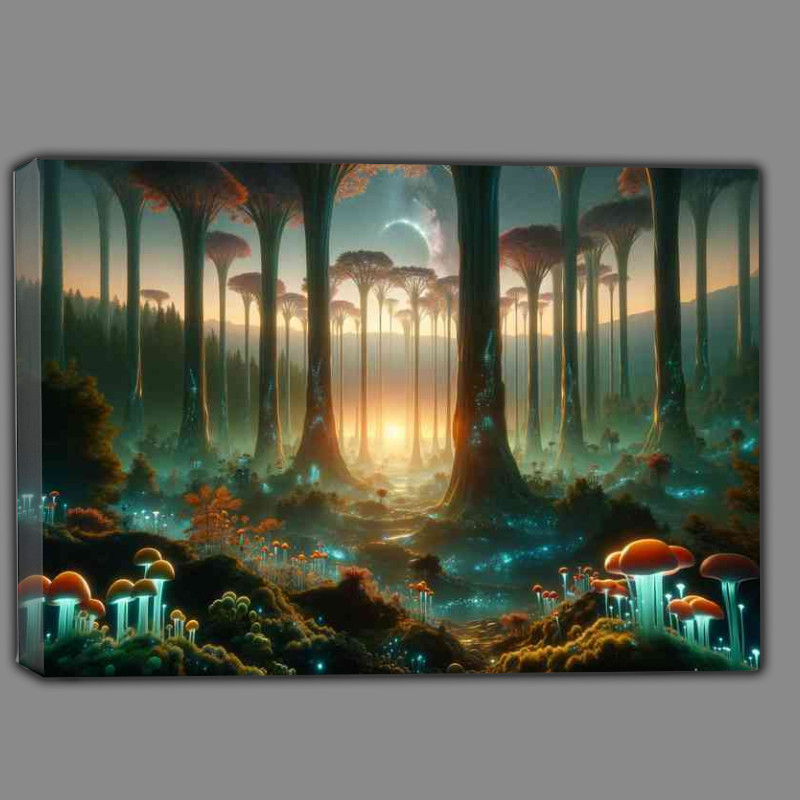Buy Canvas : (A fantasy planet illuminated mushrooms)