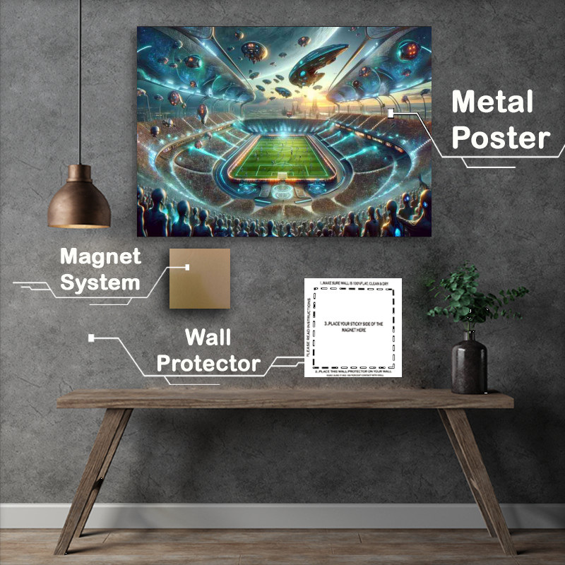 Buy Metal Poster : (A fantasy planet shows a grand alien sporting)