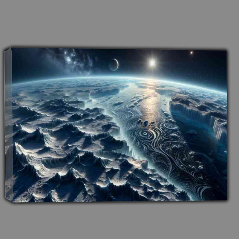 Buy Canvas : (A magnificent view from space of a fantasy planet's polar region)