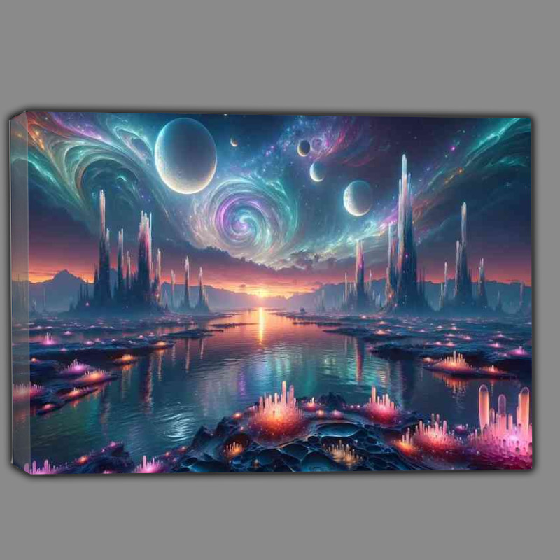 Buy Canvas : (A single breathtaking view from a fantasy planet)
