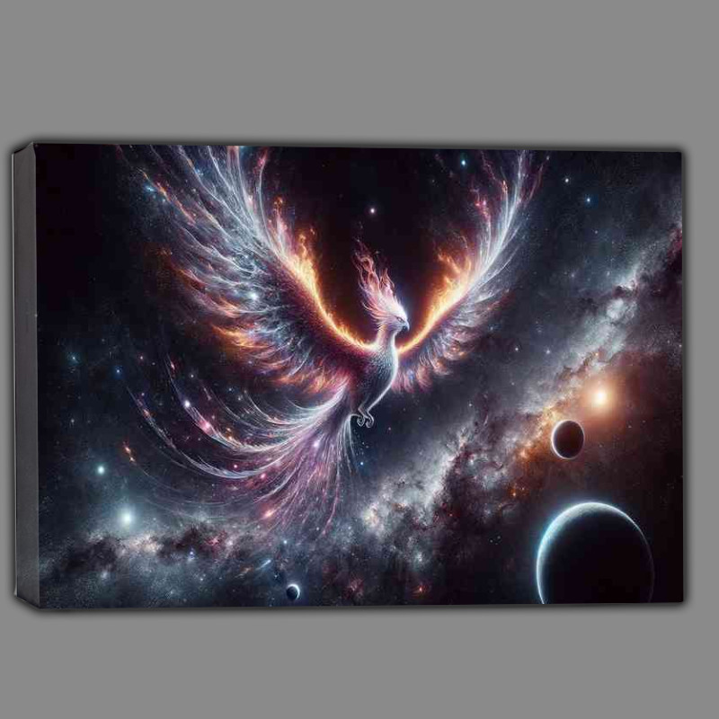 Buy Canvas : (A unique space fantasy scene with focus on the white pheonix)