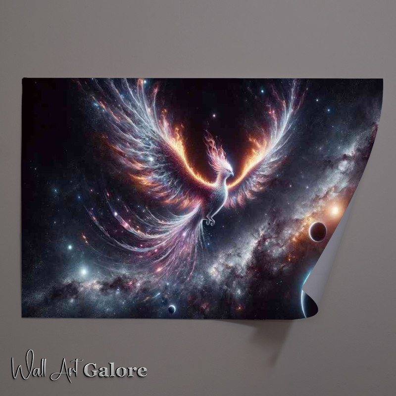 Buy Unframed Poster : (A unique space fantasy scene with focus on the white pheonix)