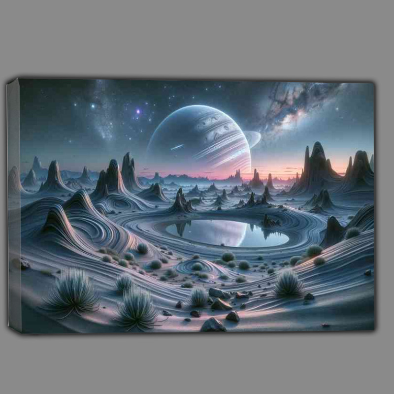 Buy Canvas : (A view from a fantasy planet alien landscape)