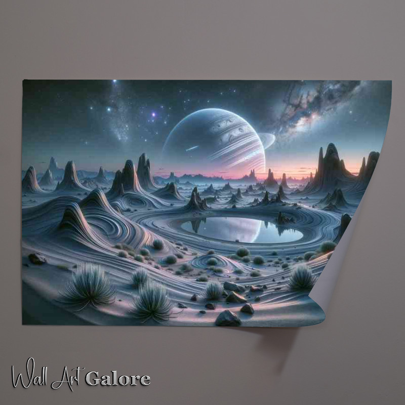 Buy Unframed Poster : (A view from a fantasy planet alien landscape)