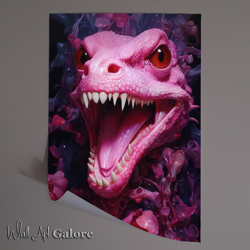 Buy Unframed Poster : (Pink gummy lizard with fangs showing)