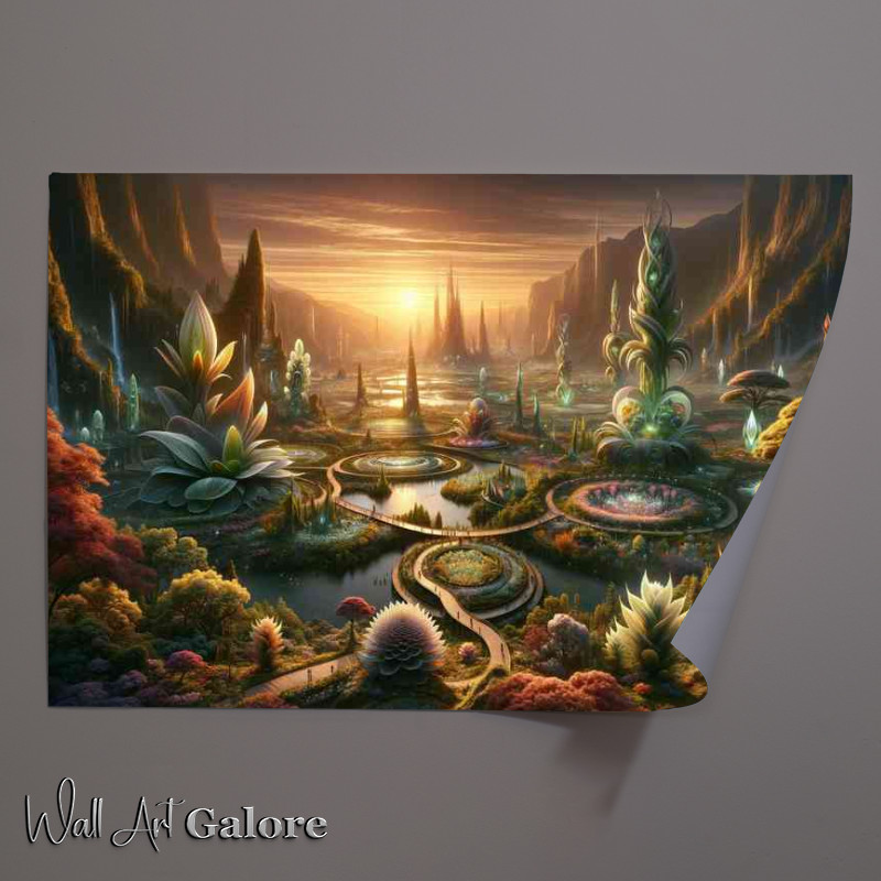 Buy Unframed Poster : (A view from a fantasy planet presents a large alien botani)