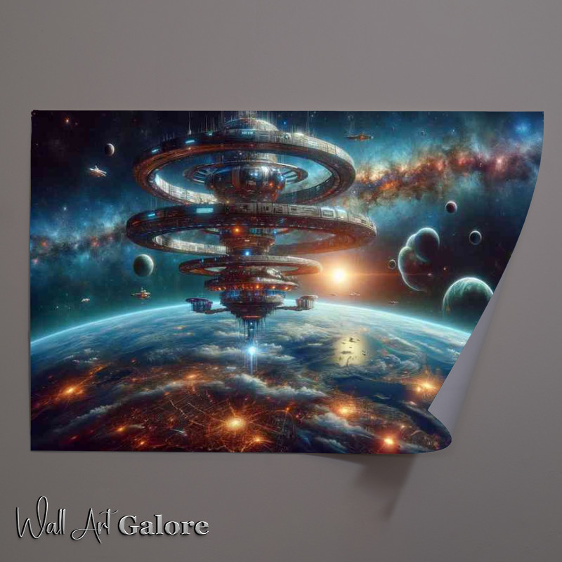 Buy Unframed Poster : (A view from space near a fantasy planet)