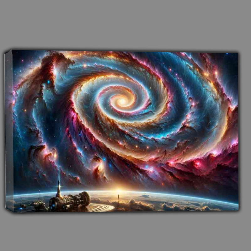 Buy Canvas : (Breathtaking view of a fantasy galaxy from space)