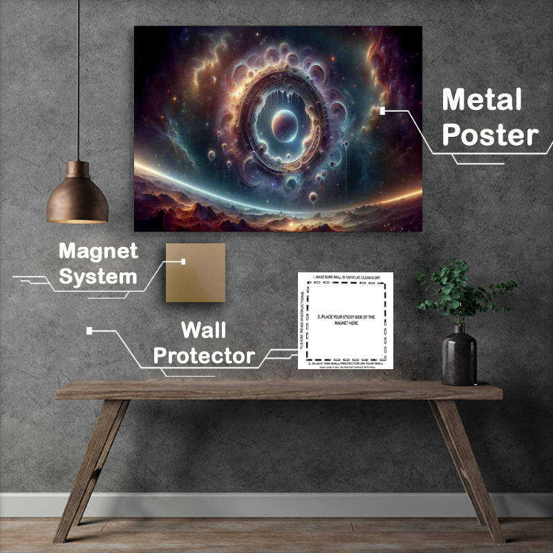 Buy Metal Poster : (Fantasy scene with minimal planetary elements)