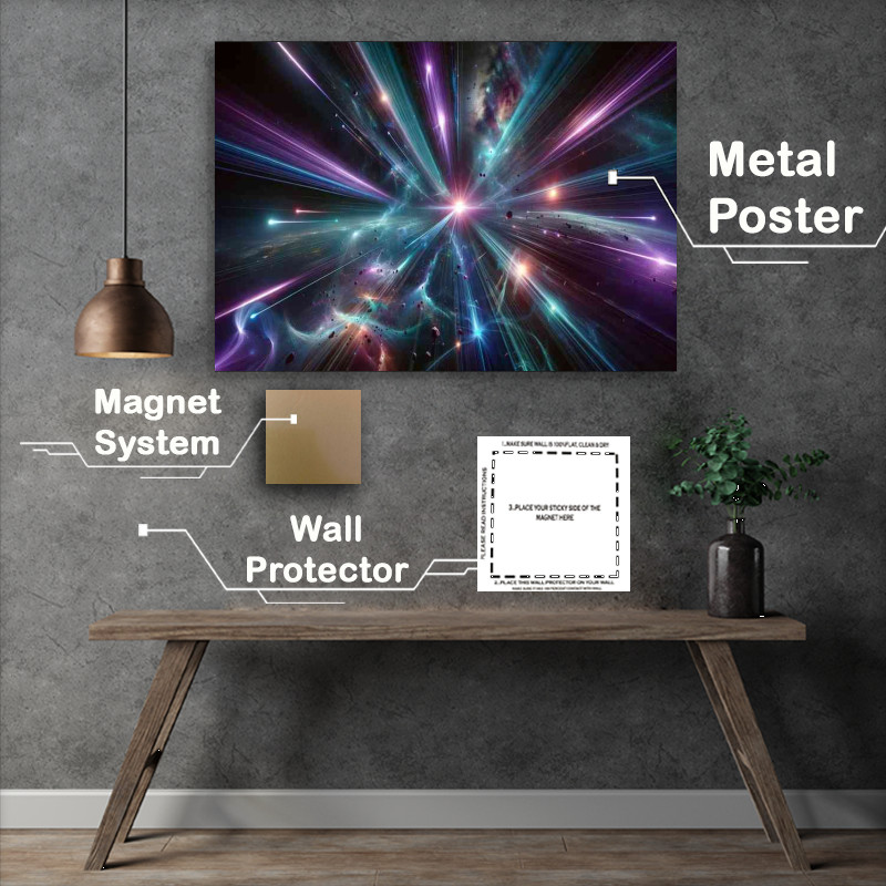 Buy Metal Poster : (Space fantasy scene with almost no planetary elements)