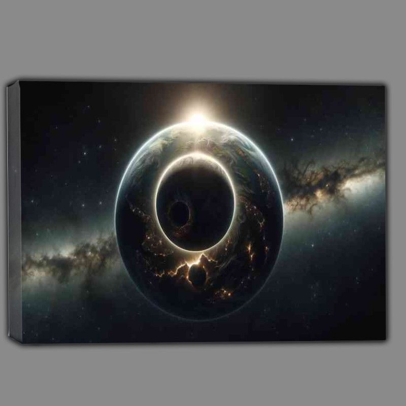 Buy Canvas : (Space of a fantasy planet during a solar eclipse)