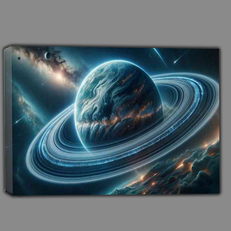 Buy Canvas : (Space of a fantasy planets intricate ring system)