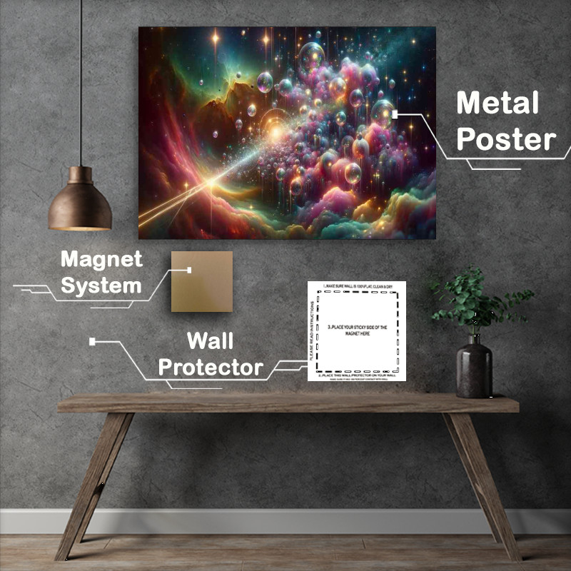 Buy Metal Poster : (space fantasy scene surreal cosmic event)