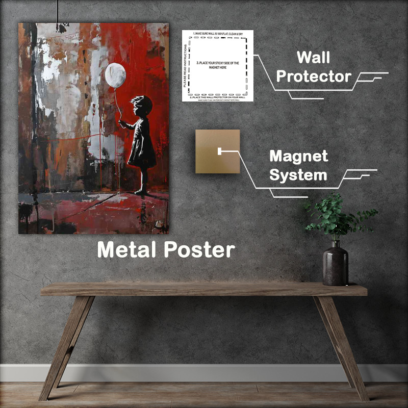 Buy Metal Poster : (A Gril with the white balloon)