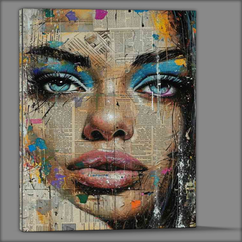 Buy Canvas : (A woman with blue eyes in paper art)