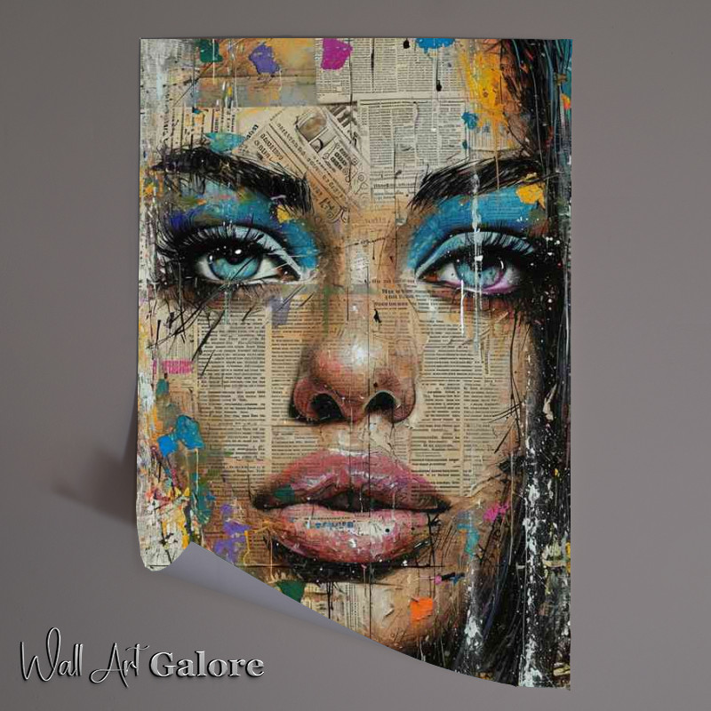 Buy Unframed Poster : (A woman with blue eyes in paper art)