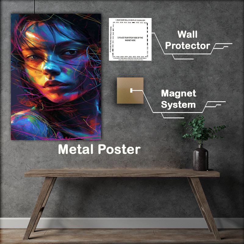 Buy Metal Poster : (Art with a womans face)