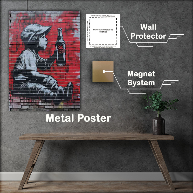 Buy Metal Poster : (Banksy style coca cola)