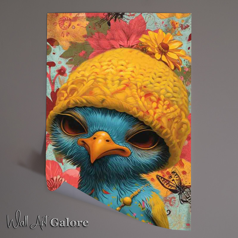 Buy Unframed Poster : (Bird with a yellow cap and hat)