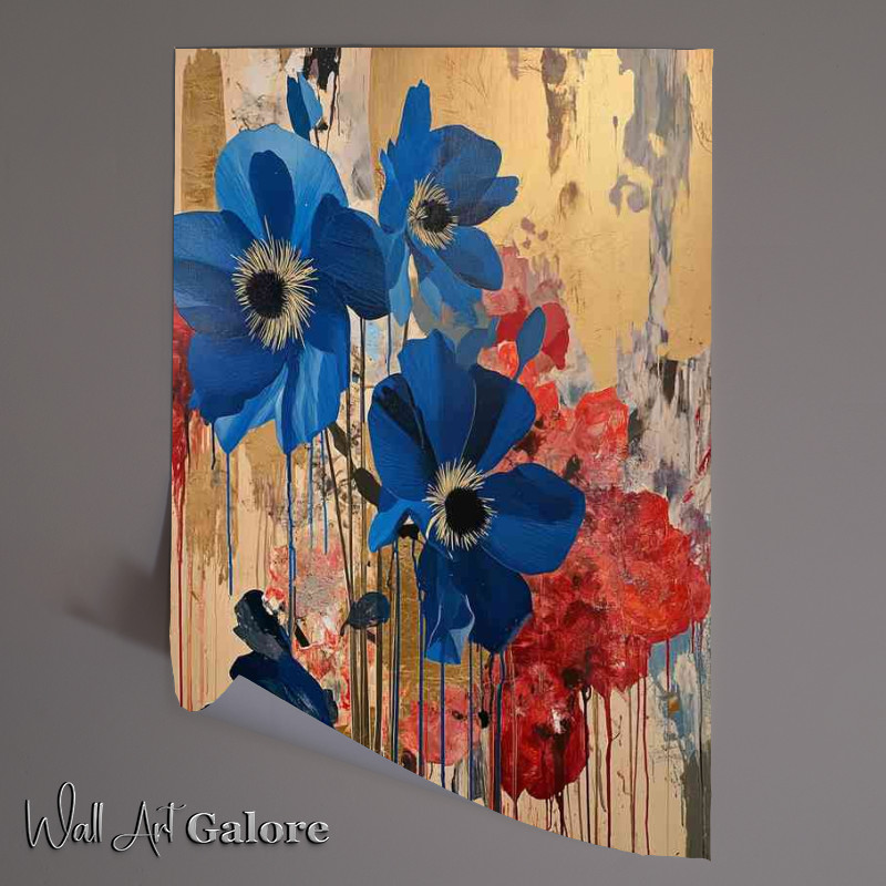 Buy Unframed Poster : (Blue flowers in bloom street art)