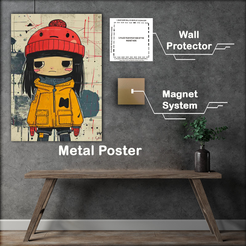 Buy Metal Poster : (Cartoon girl with the red hat)