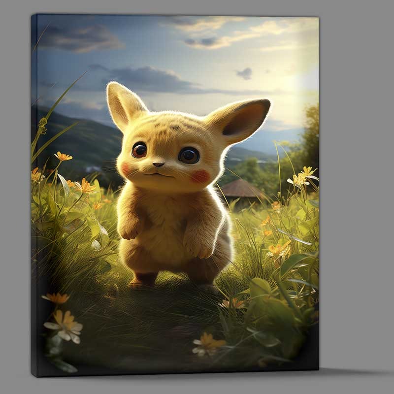 Buy Canvas : (The little pikachu walking through the vally)