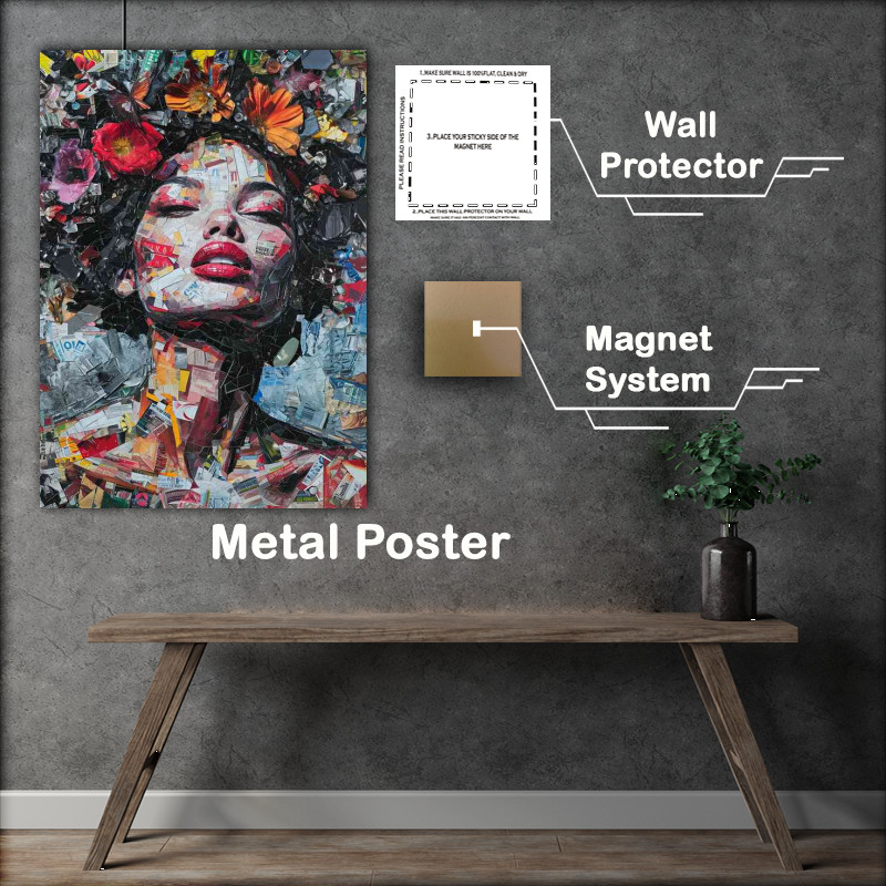 Buy Metal Poster : (Collage woman made up of many different stylrs)