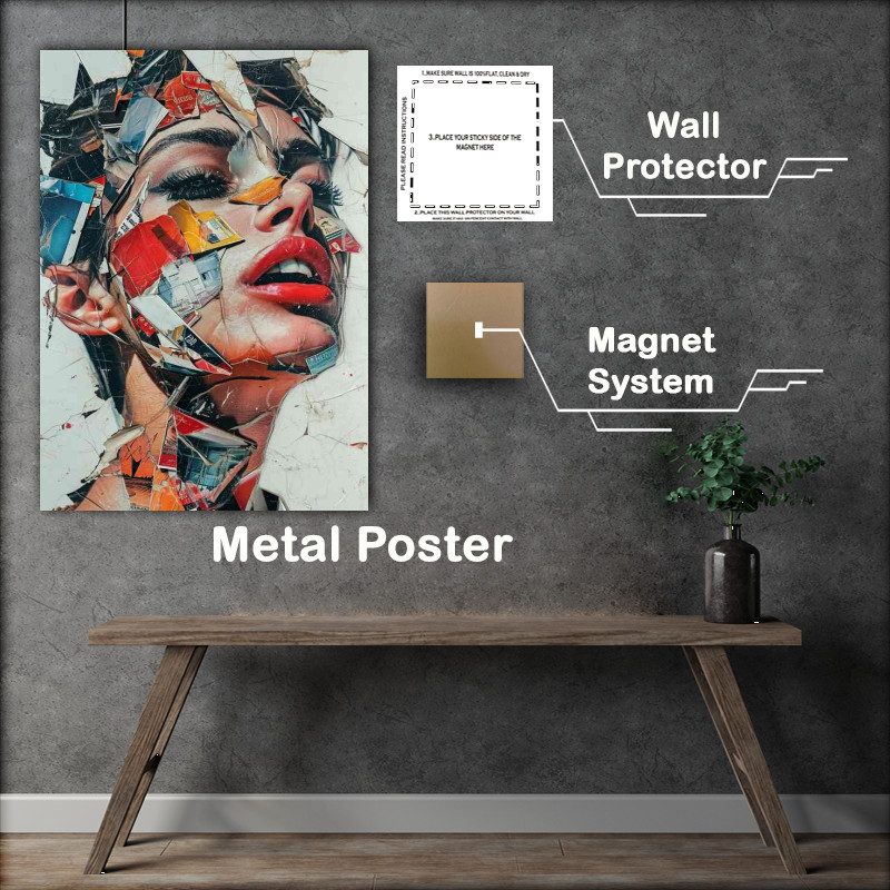 Buy Metal Poster : (Collaged into a head of a woman)