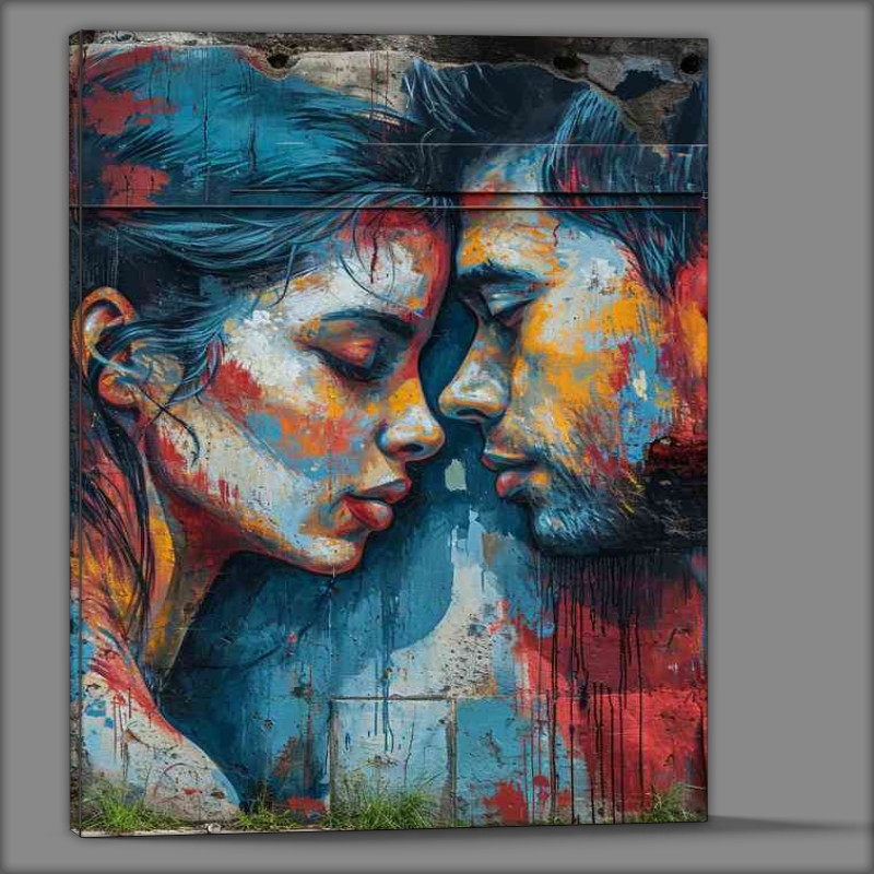 Buy Canvas : (Couple on the wall in love)