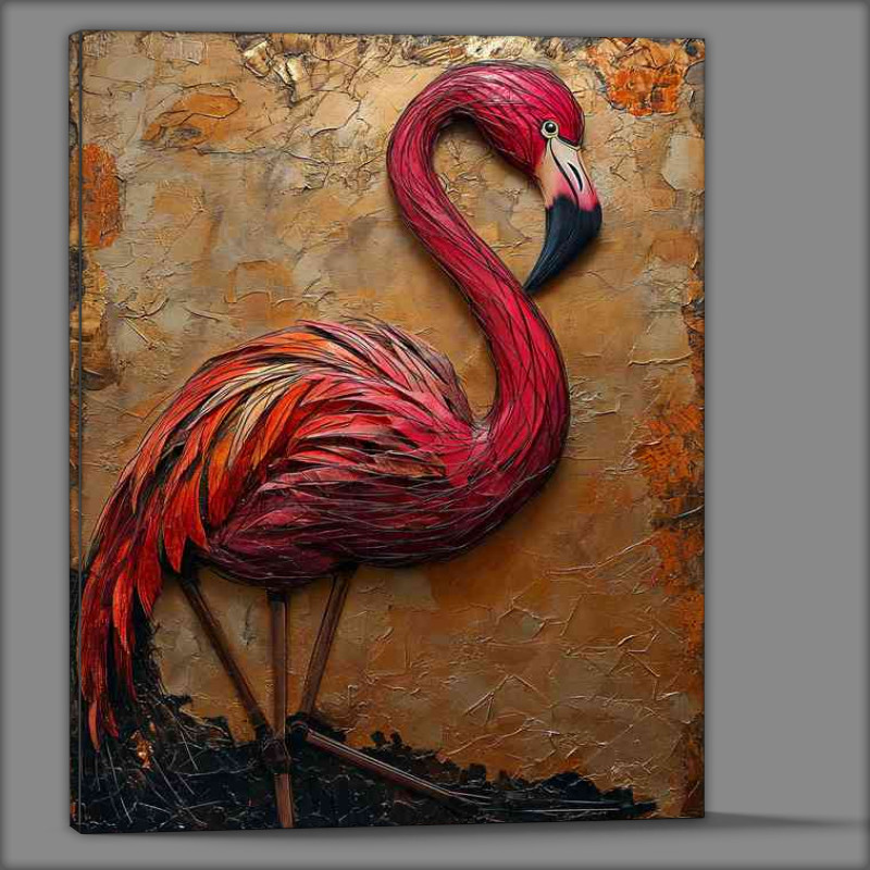 Buy Canvas : (Flamingo on a brown backgroud)