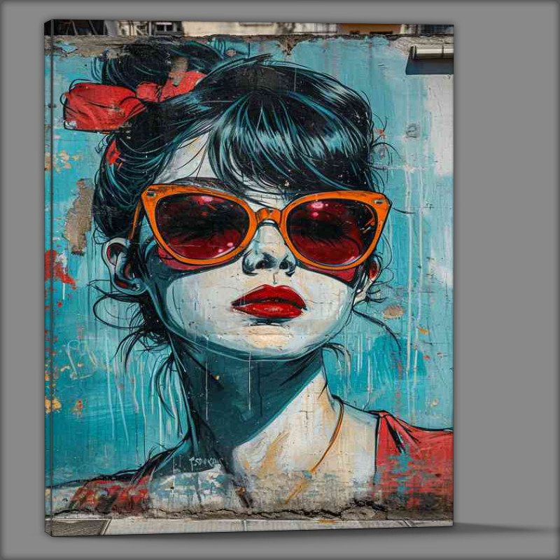 Buy Canvas : (Girl with the big orange glasses)