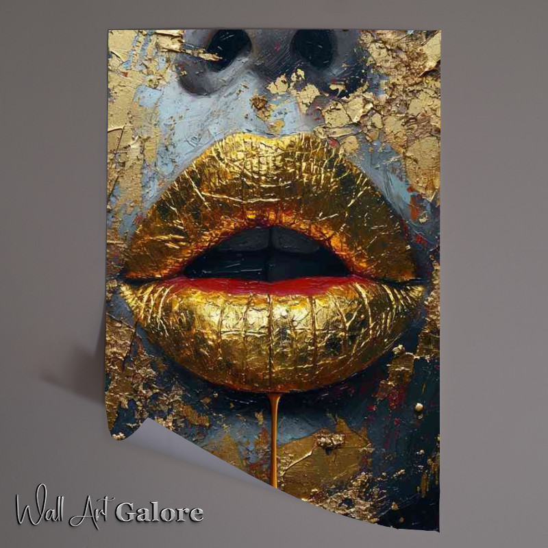 Buy Unframed Poster : (Gold money pouring through a lipstick)