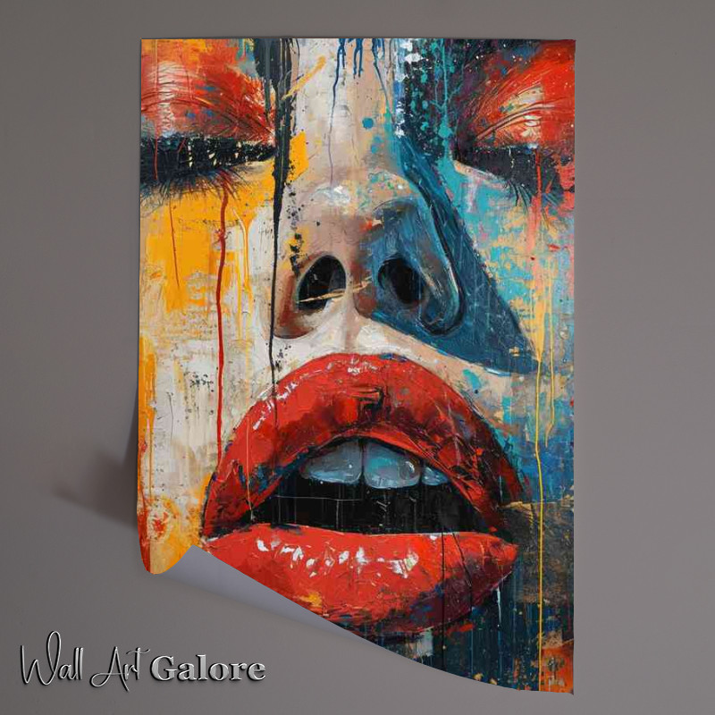 Buy Unframed Poster : (Good vibes lady art with red lipstick)