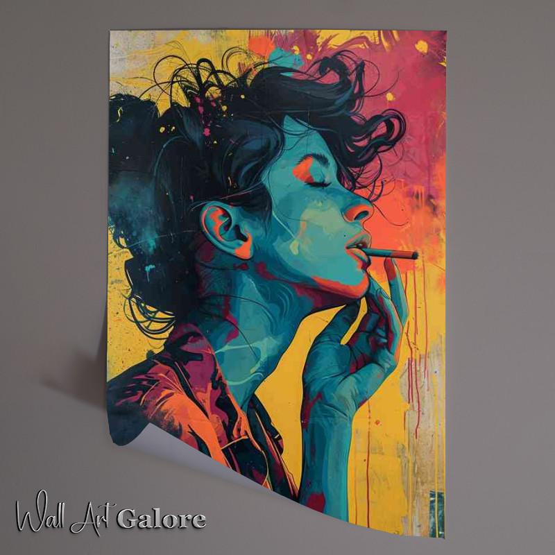 Buy Unframed Poster : (Good vibes lady with pop art colours)