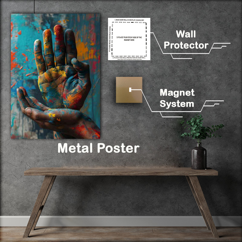Buy Metal Poster : (Graffiti covered hands)
