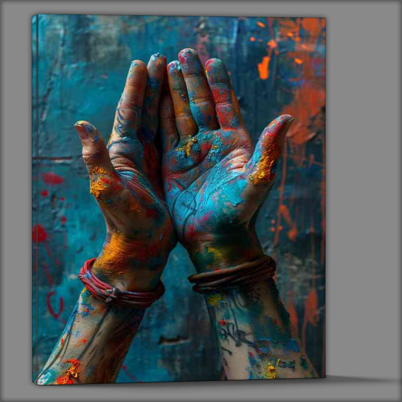 Buy Canvas : (Graffiti covered hands colourful)